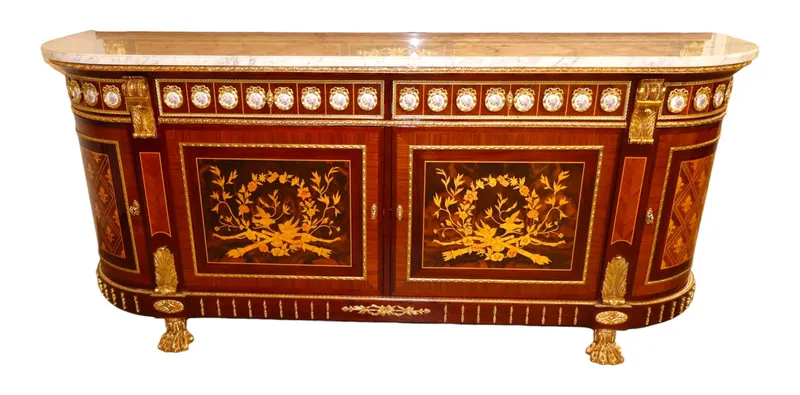 Mariner 1893 Louis Revival Marble Top Buffet from auction in Logan Township, New Jersey — image 4