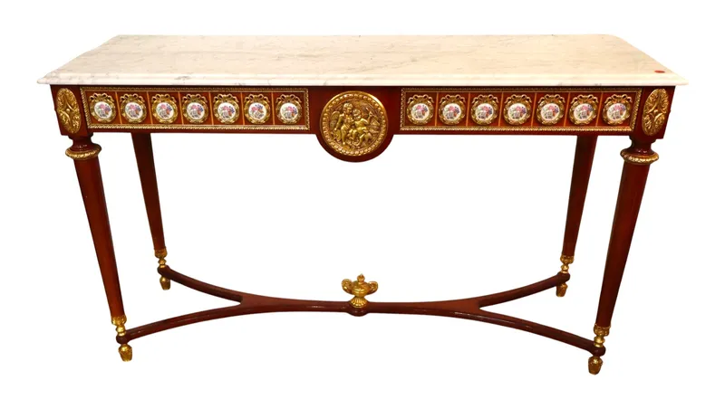 Mariner 1893 Louis Revival Marble Top Console from auction in Logan Township, New Jersey — image 6