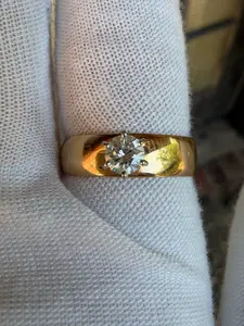 14K Gold Natural Diamond Statement Ring