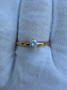 14k .15ct natural diamond solitaire Ring
