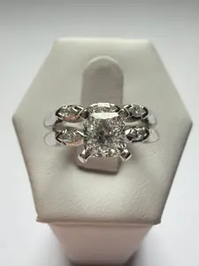 14k white gold Fused Engagement Ring & Wedding Band Set