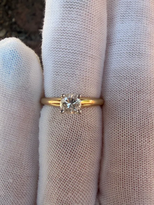 Solitaire engagement ring features a sparkling .50 carat round diamond from auction in Springfield, Missouri — image 31