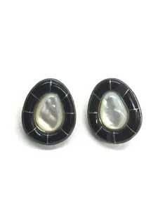 Navajo onyx and mother of pearl earrings