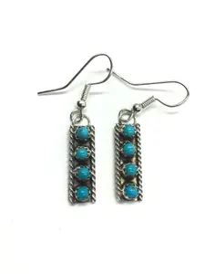 Esther White Navajo turquoise earrings