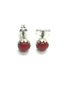 Linda Yazzie Navajo red coral earrings