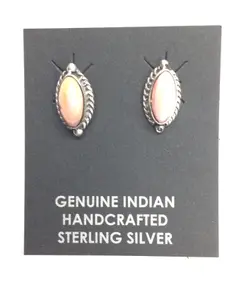 Bucky Belin Navajo Pink Conch earrings