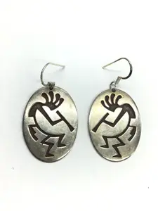 Navajo overlay kokopelli earrings