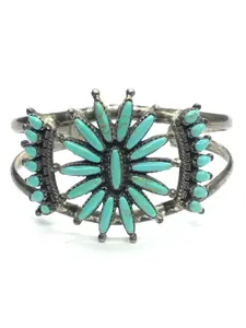 Zuni style turquoise needlepoint cuff bracelet