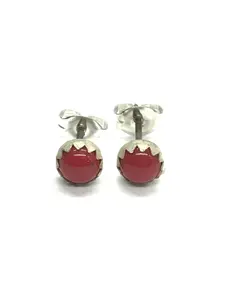 Linda Yazzie Navajo red coral earrings