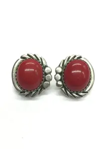 Native American red coral earrings