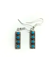 Esther White Navajo Kingman turquoise earrings