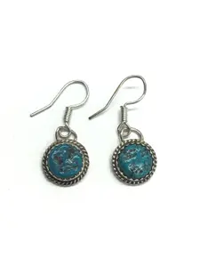 Esther White Navajo Kingman turquoise earrings