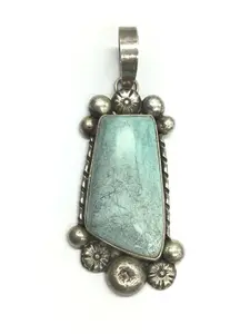 Damian Cotton Navajo turquoise pendant