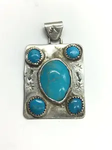 Vintage Navajo turquoise pendant