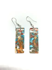 Jameson Pete Navajo spiny turquoise slab earrings