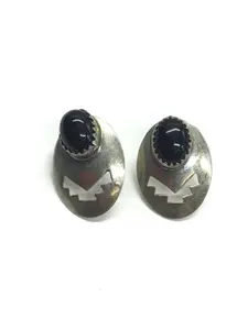 Navajo black onyx earrings