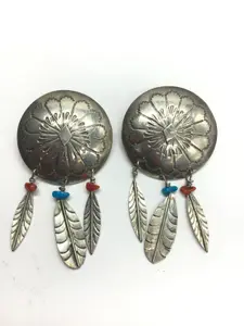 Navajo concho earrings