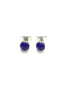 Linda Yazzie Navajo dark lapis earrings