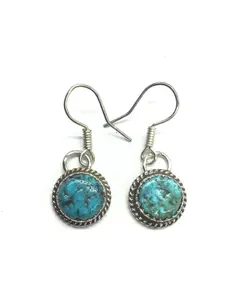 Esther White Navajo Kingman turquoise earrings