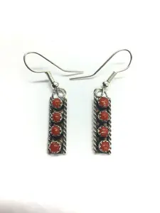 Janice Spencer Zuni red coral earrings