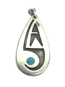Navajo turquoise overlay pendant