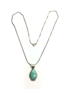 David Benally Kingman turquoise pendant and chain