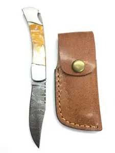 Damascus folding knife