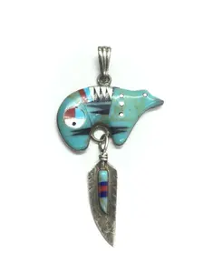 Zuni multi stone inlay pendant