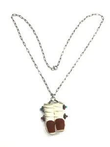 Navajo suede wrapped boot necklace