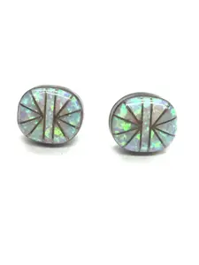 Native American opal inlay earrings