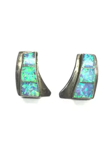 Native American opal inlay earrings