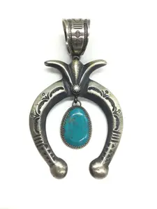 Mary Chavez San Felipe turquoise pendant