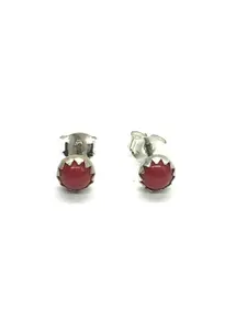 Linda Yazzie Navajo red coral earrings