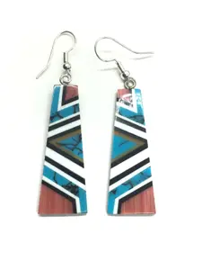Zuni multi stone overlay earrings