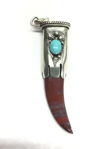Native American turquoise and jasper pendant
