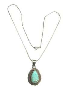 Navajo necklace with turquoise pendant.
