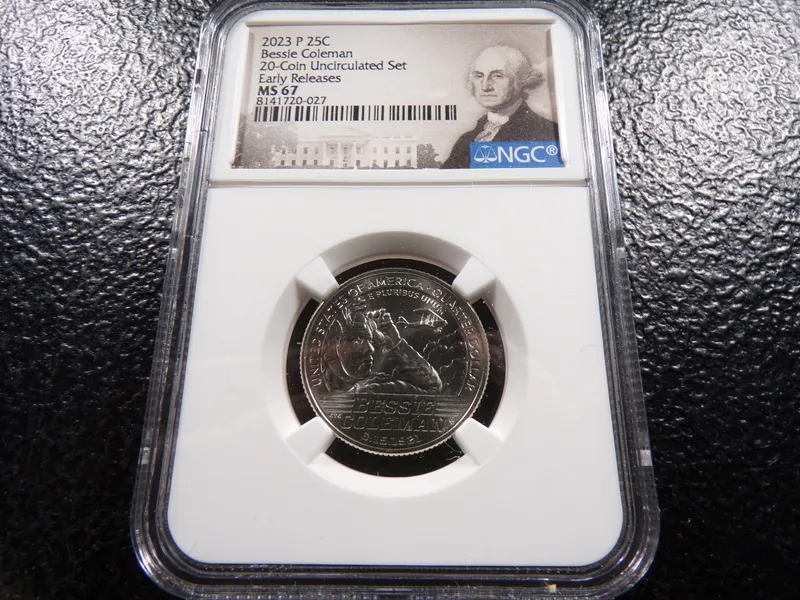 2023-P NGC MS67 BESSIE COLEMAN EARLY RELEASES QUARTER from auction in Englewood, Ohio — image 7