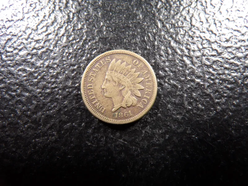 1861 COPPER NICKEL INDIAN CENT from auction in Englewood, Ohio — image 17