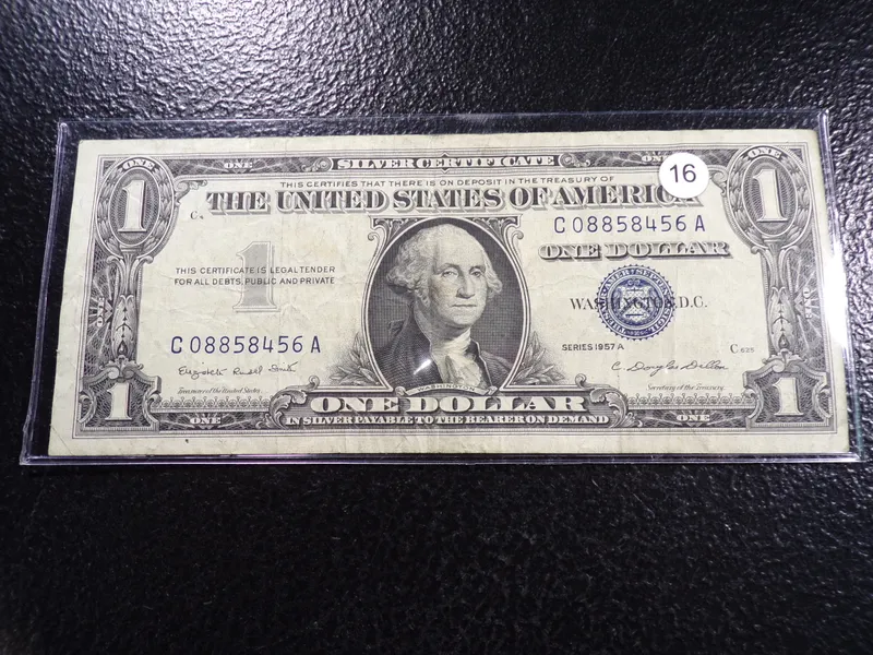 1957-A BLUE SEAL $1 SILVER CERTIFIACTE from auction in Englewood, Ohio — image 17