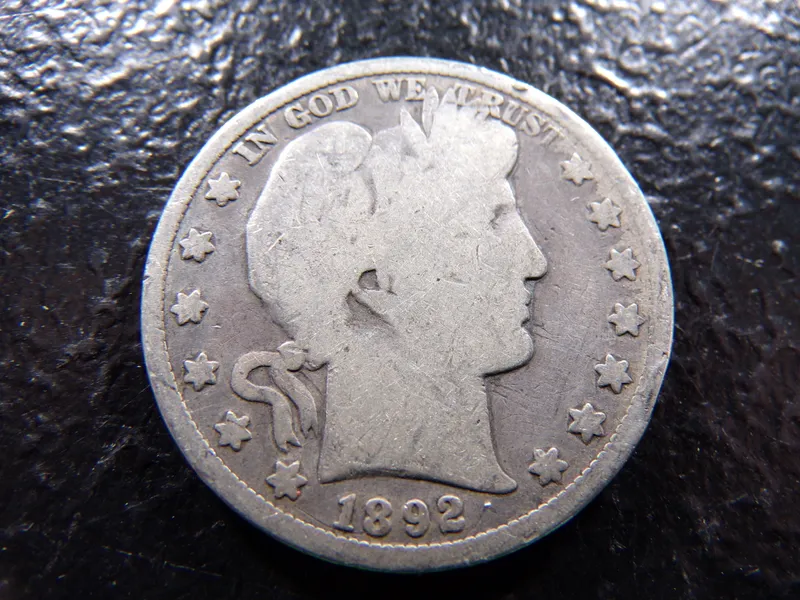 1892 BARBER SILVER HALF DOLLAR ***MINTED 1 MILLION from auction in Englewood, Ohio — image 2
