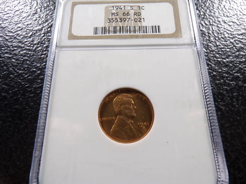 1941-S NGC MS66RD LINCOLN WHEAT CENT from auction in Englewood, Ohio — image 12
