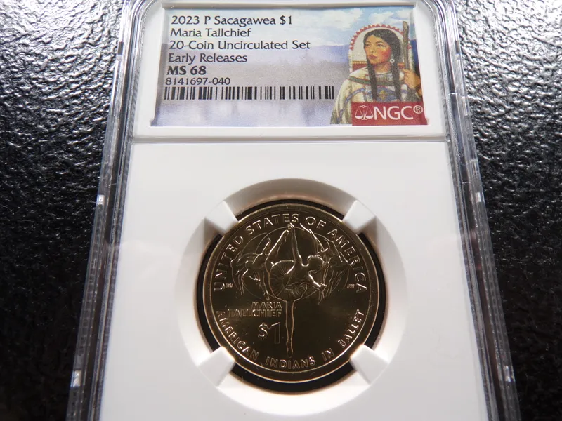 2023-P NGC MS68 MARIA TALLCHIEF SACAGAWEA DOLLAR from auction in Englewood, Ohio — image 21