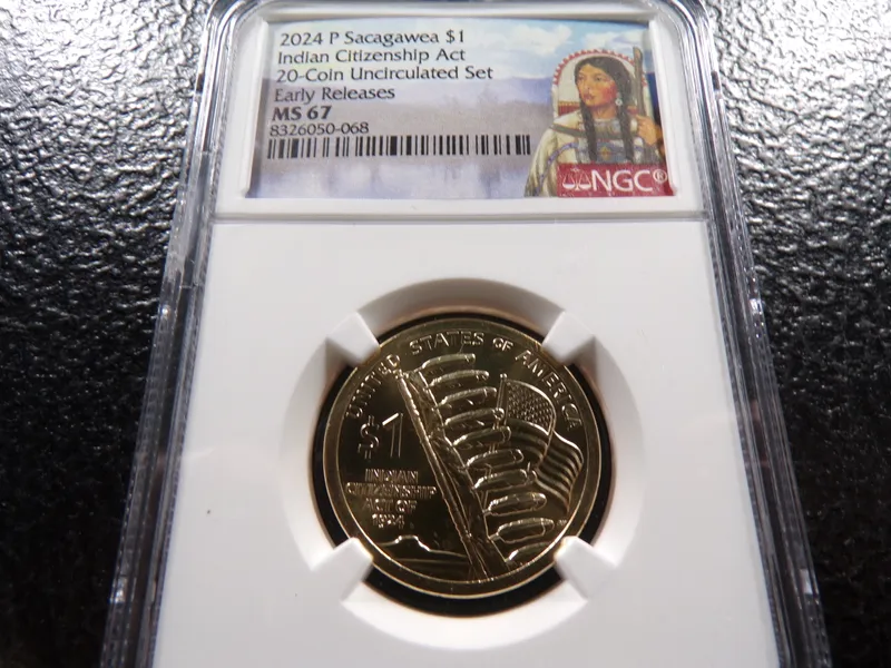 2024 NGC MS67 INDIAN CITIZENSHIP ACT SACAGAWEA DOLLAR from auction in Englewood, Ohio — image 47