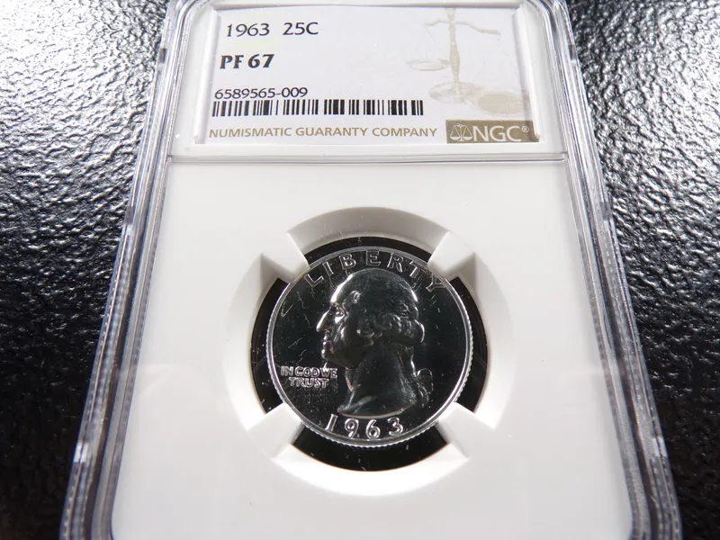 1963 NGC PF67 WASHINGTON SILVER PROOF QUARTER from auction in Englewood, Ohio — image 4