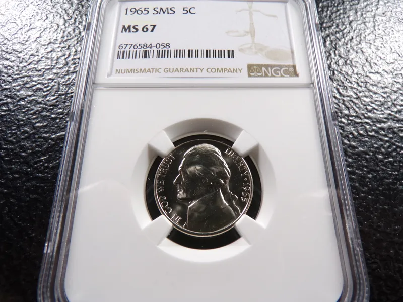 1965 SMS NGC MS67 JEFFERSON NICKEL from auction in Englewood, Ohio — image 24