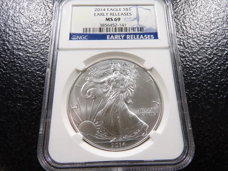 2014 NGC MS69 EARLY RELEASES AMERICAN SILVER EAGLE DOLLAR from auction in Englewood, Ohio — image 3