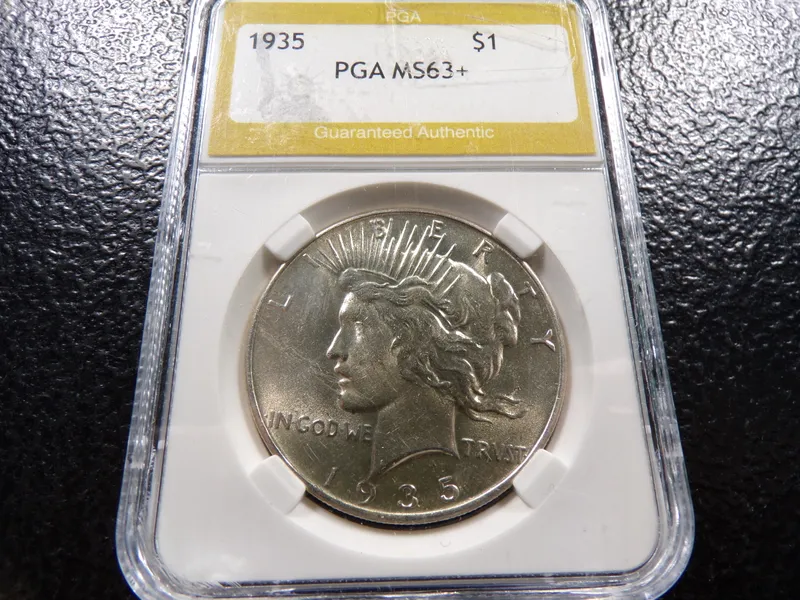 1935 PGA MS63+ PEACE SILVER DOLLAR from auction in Englewood, Ohio — image 7