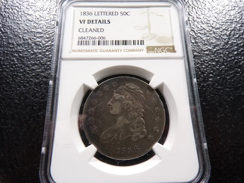 1836 NGC VF DETAILS RARE DATE CAPPED BUST SILVER HALF DOLLAR from auction in Englewood, Ohio — image 15