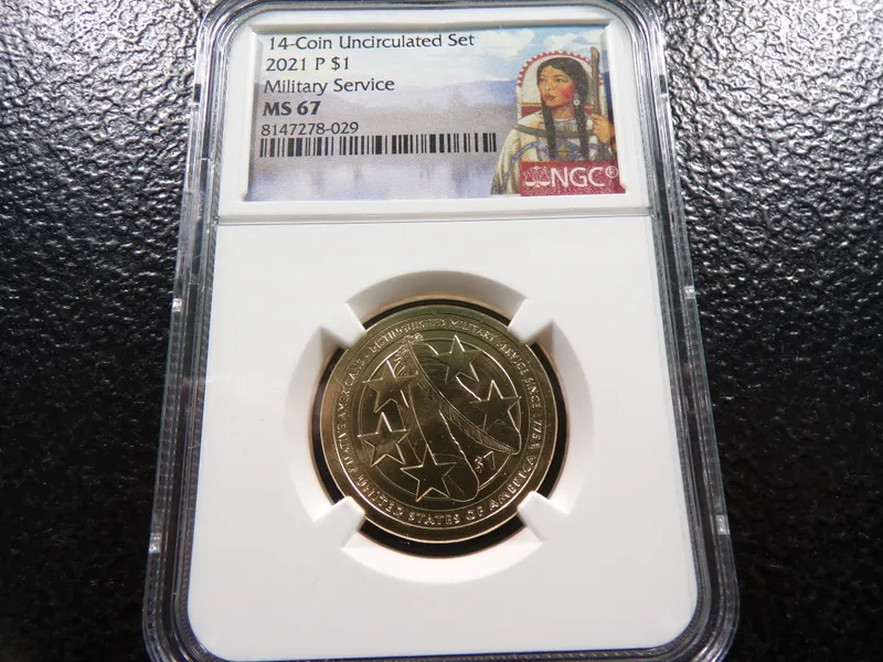 2021-P NGC MS67 MILITARY SERVICE SACAGAWEA DOLLAR from auction in Englewood, Ohio — image 10