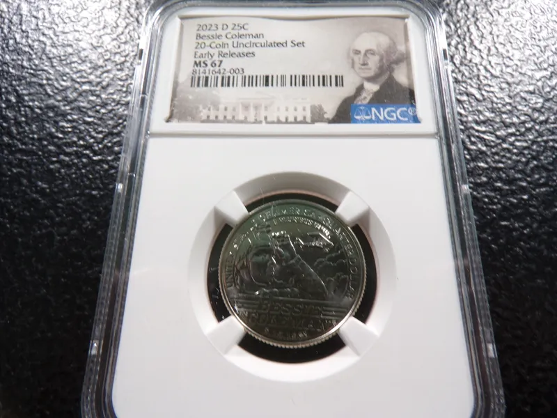 2023-D NGC MS67 EARLY RELEASES BESSIE COLEMAN QUARTER from auction in Englewood, Ohio — image 19